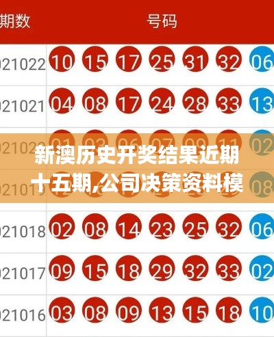 新澳历史开奖结果近期十五期,公司决策资料模板_IVQ15.58