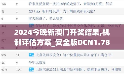 2024今晚新澳门开奖结果,机制评估方案_安全版DCN1.78
