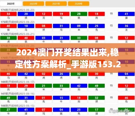 2024澳门开奖结果出来,稳定性方案解析_手游版153.213-9