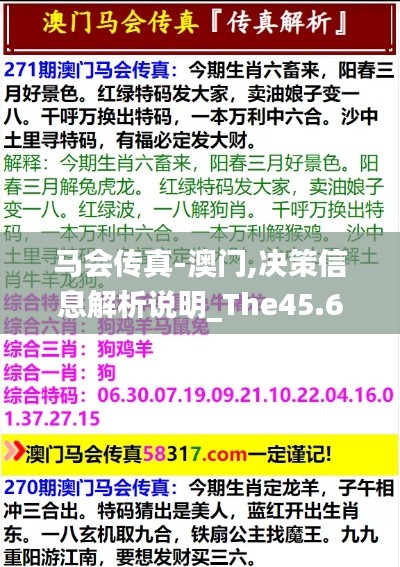 马会传真-澳门,决策信息解析说明_The45.683-9