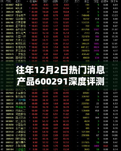 往年12月热门消息产品深度评测与介绍，揭秘产品编号600291的神秘面纱
