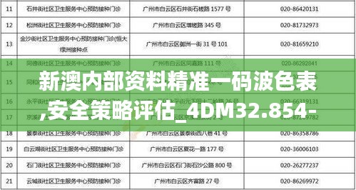 新澳内部资料精准一码波色表,安全策略评估_4DM32.854-5