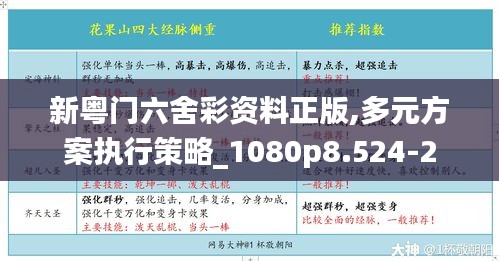 新粤门六舍彩资料正版,多元方案执行策略_1080p8.524-2