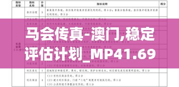 马会传真-澳门,稳定评估计划_MP41.699