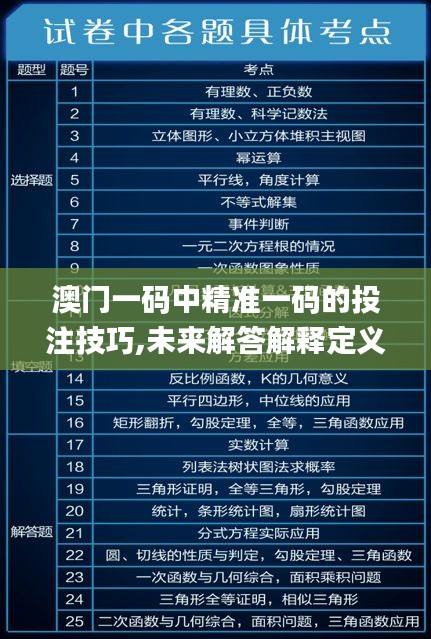 澳门一码中精准一码的投注技巧,未来解答解释定义_QHD版86.333