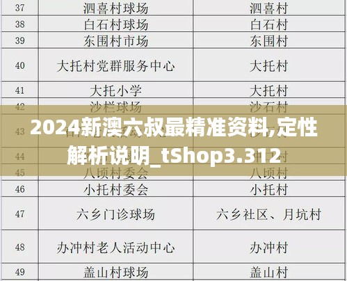 2024新澳六叔最精准资料,定性解析说明_tShop3.312