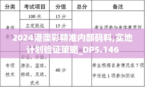 2024港澳彩精准内部码料,实地计划验证策略_DP5.146