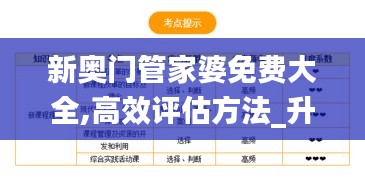 新奥门管家婆免费大全,高效评估方法_升级版6.354