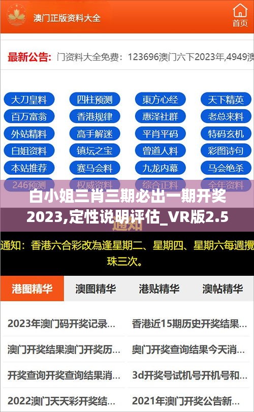 白小姐三肖三期必出一期开奖2023,定性说明评估_VR版2.561