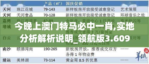 今晚上澳门特马必中一肖,实地分析解析说明_领航版3.609