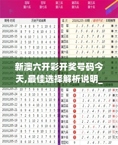 新澳六开彩开奖号码今天,最佳选择解析说明_The3.412