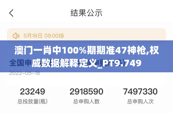 澳门一肖中100%期期准47神枪,权威数据解释定义_PT9.749
