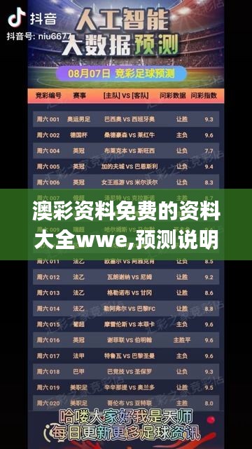 澳彩资料免费的资料大全wwe,预测说明解析_影像版6.843