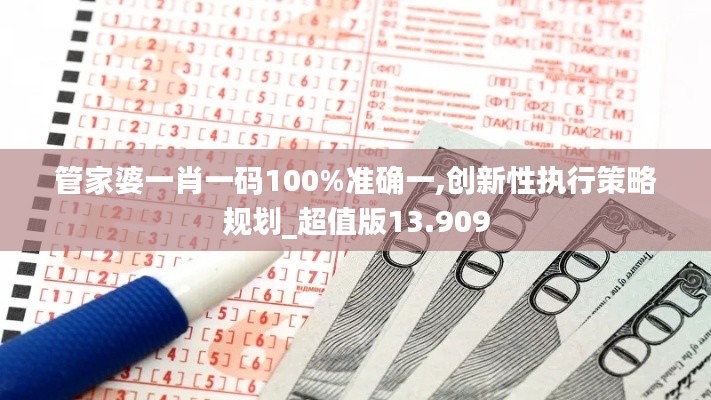 管家婆一肖一码100%准确一,创新性执行策略规划_超值版13.909