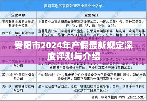 贵阳市2024年产假最新规定详解与评测