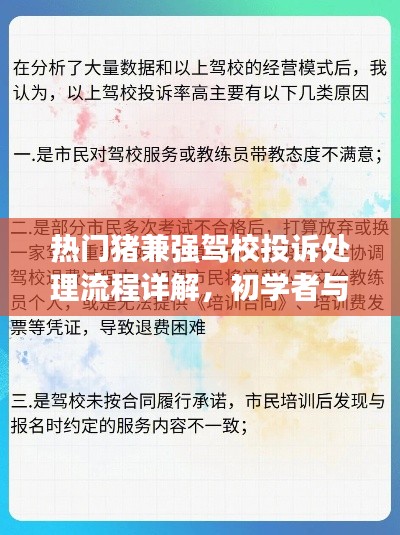 猪兼强驾校投诉处理流程详解，初学者与进阶用户的维权指南