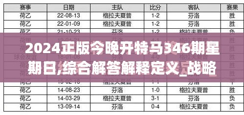 2024正版今晚开特马346期星期日,综合解答解释定义_战略版10.149