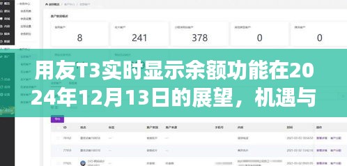 用友T3实时显示余额功能展望，机遇与挑战并存——2024年12月13日视角