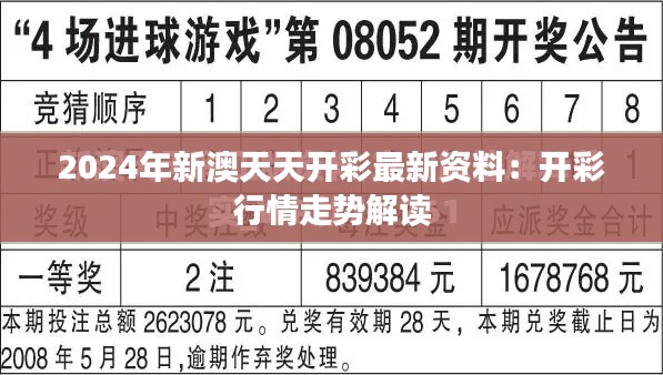 2024年新澳天天开彩最新资料：开彩行情走势解读