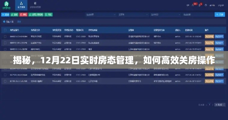 揭秘高效关房操作，实时房态管理指南（12月22日版）