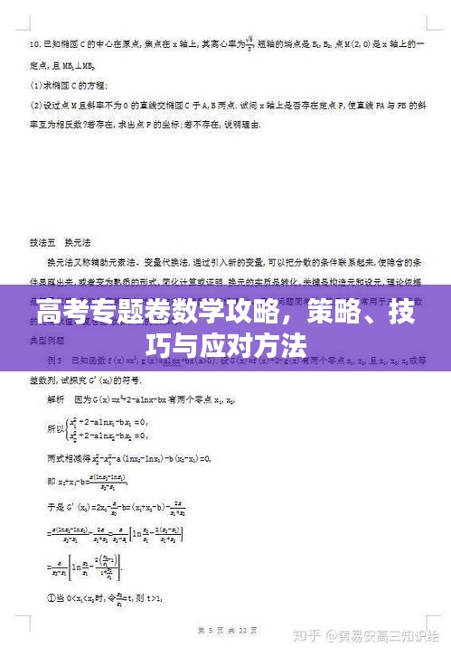 高考专题卷数学攻略，策略、技巧与应对方法