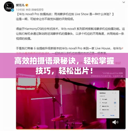 高效拍摄语录秘诀，轻松掌握技巧，轻松出片！