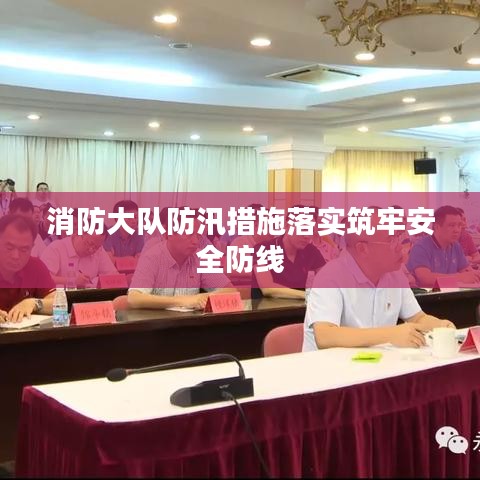 消防大队防汛措施落实筑牢安全防线