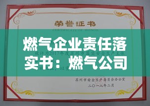 燃气企业责任落实书：燃气公司安全生产责任状 
