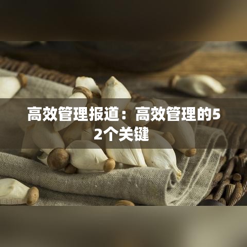 高效管理报道：高效管理的52个关键 