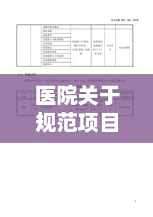 医院关于规范项目的简报：医院项目汇报材料 