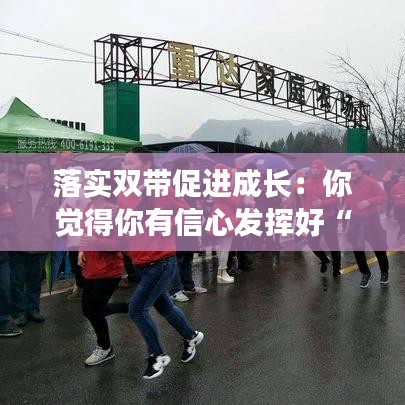 落实双带促进成长：你觉得你有信心发挥好“双带”作用吗?如何发挥? 
