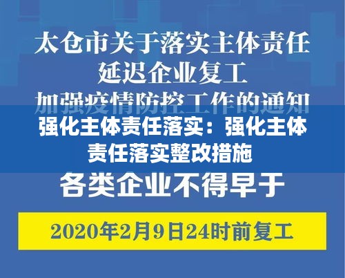 强化主体责任落实：强化主体责任落实整改措施 