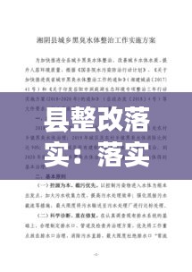 县整改落实：落实整改具体工作方案 