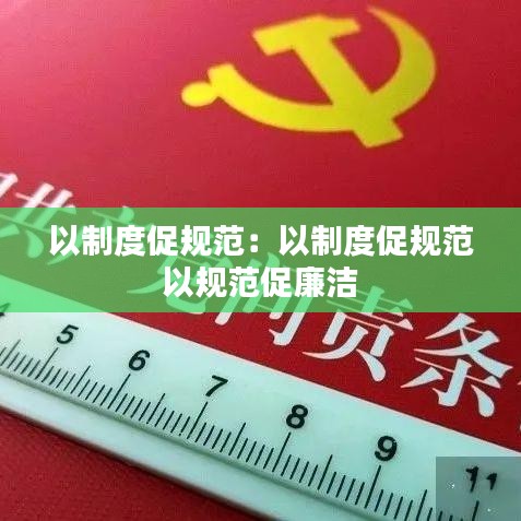 以制度促规范：以制度促规范 以规范促廉洁 