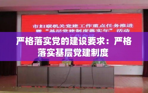 严格落实党的建设要求：严格落实基层党建制度 