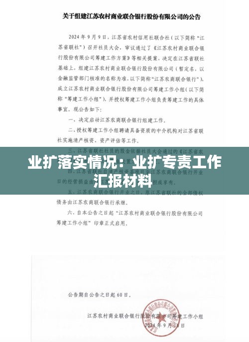 业扩落实情况：业扩专责工作汇报材料 