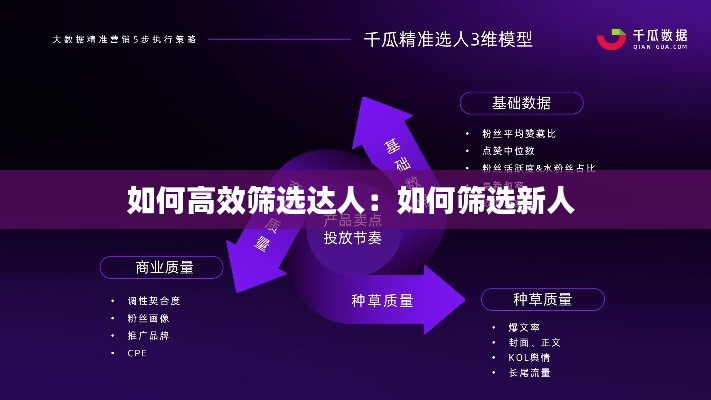 如何高效筛选达人：如何筛选新人 