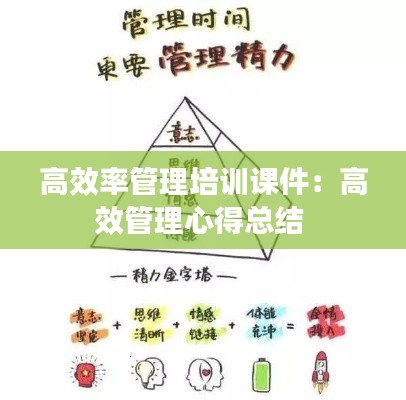 高效率管理培训课件：高效管理心得总结 