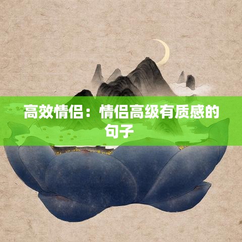 高效情侣：情侣高级有质感的句子 