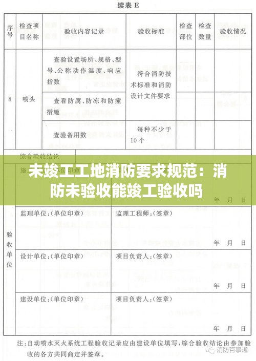 未竣工工地消防要求规范：消防未验收能竣工验收吗 