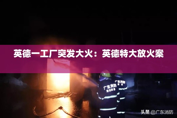 英德一工厂突发大火：英德特大放火案 