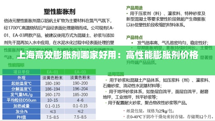 上海高效膨胀剂哪家好用：高性能膨胀剂价格 