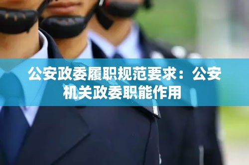 公安政委履职规范要求：公安机关政委职能作用 