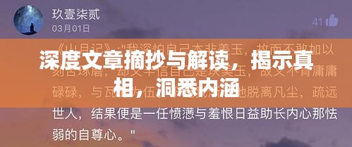 深度文章摘抄与解读，揭示真相，洞悉内涵