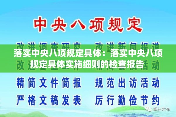 落实中央八项规定具体：落实中央八项规定具体实施细则的检查报告 