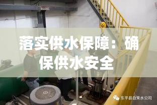 落实供水保障：确保供水安全 