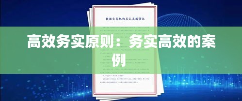 高效务实原则：务实高效的案例 
