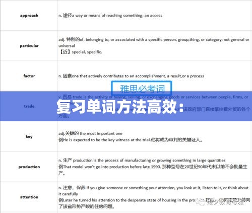 复习单词方法高效： 