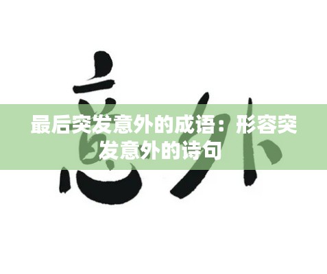 最后突发意外的成语：形容突发意外的诗句 