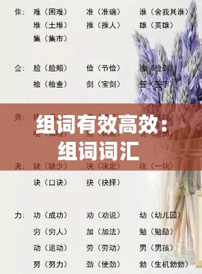 组词有效高效：组词词汇 